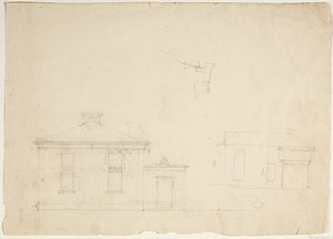 Due Elevazioni per il Nuovo Studio a Cedar Grove da Thomas Cole